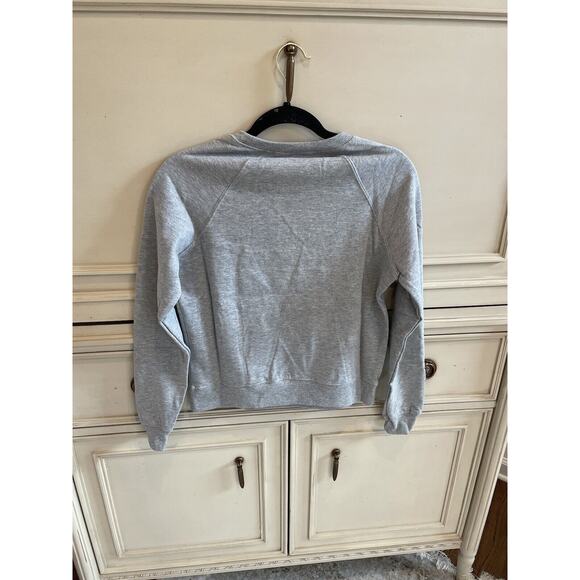 NWT $88 Rebecca Minkoff Girl Power Girl Pwr Gray Pink Crew Neck Sweater XS - Picture 6 of 7
